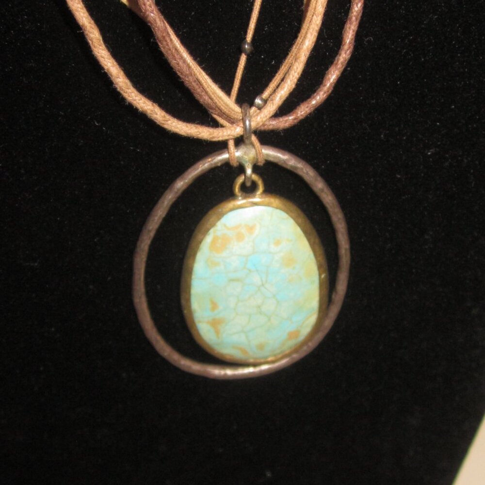 Silpada Boho Hemp Strand Howlite Pendant Necklace - Picture 2 of 3